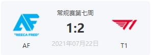 AF vs T12021LCK夏季赛常规赛视频回顾