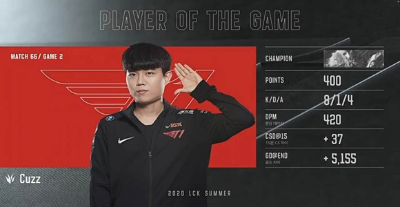 2020LCK夏季赛8月2日T1 vs SB比赛回顾