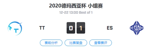 TT vs ES 2020德玛西亚杯杯小组赛回顾