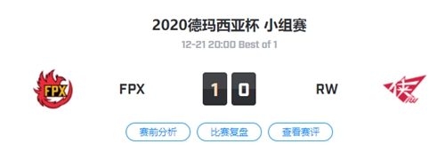 FPX vs RW 2020德玛西亚杯杯小组赛回顾