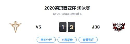 V5 vs JDG 2020德玛西亚杯淘汰赛视频回顾