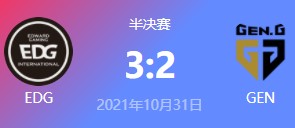 EDG vs GEN 2021S11全球总决赛半决赛赛视频回顾