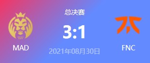 MAD vs FNC 2021LEC夏季赛决赛视频回顾