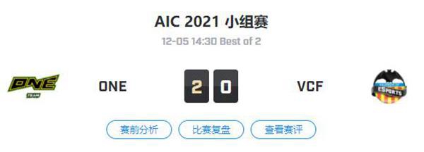 ONE vs VCF 2021王者荣耀国际版邀请赛小组赛回放