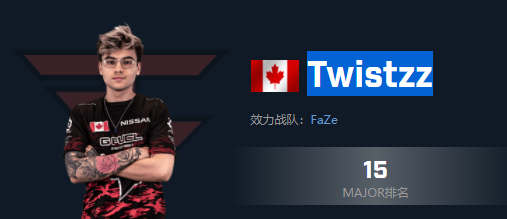 FaZe战队Twistzz介绍