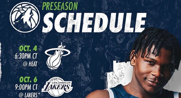 2022NBA森林狼季前赛赛程